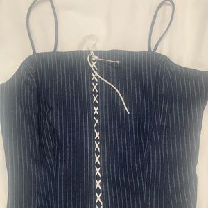 Portofino Denim halter tie front top